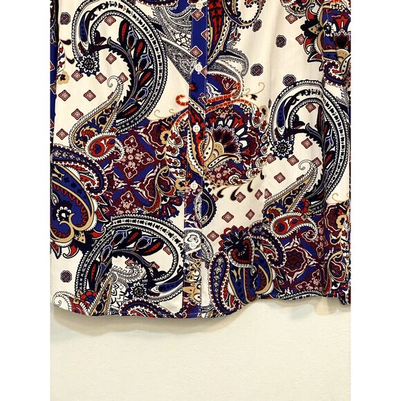 Chicos Large Shirt Button Up Wrinkle Resistant Paisley Print Long Sleeve Collar - Picture 7 of 14